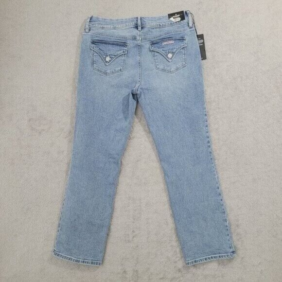 NEW Hudson Los Angeles Womens 12 Icy Blue Denim Straight-Leg Jeans H369 - Picture 4 of 9